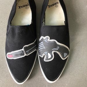 Draven pistol Lipstick slip on canvas flat Shoes